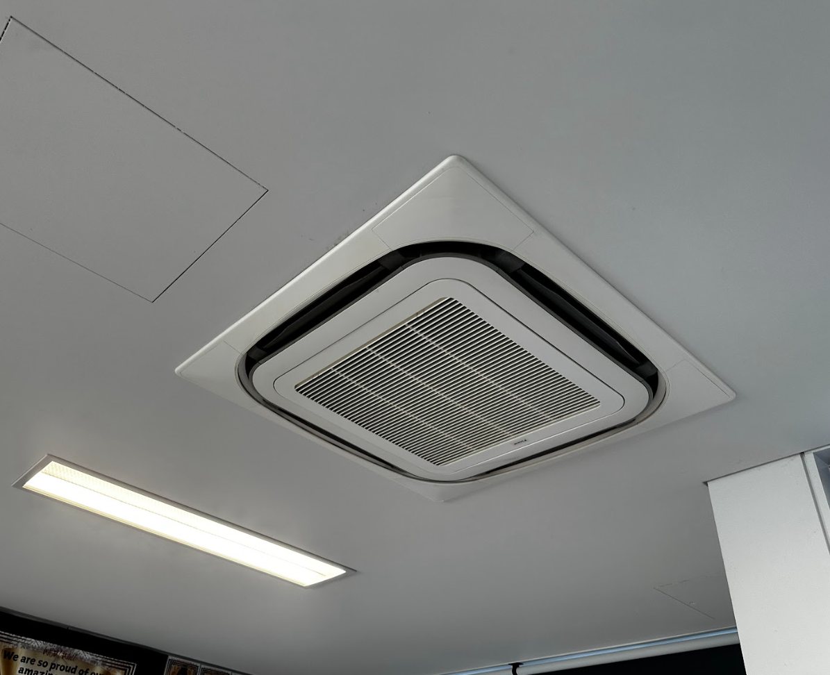 Ceiling mounted ventilation unit interior